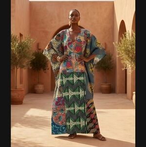 Bohemian Multicolor Patchwork Maxi Dress